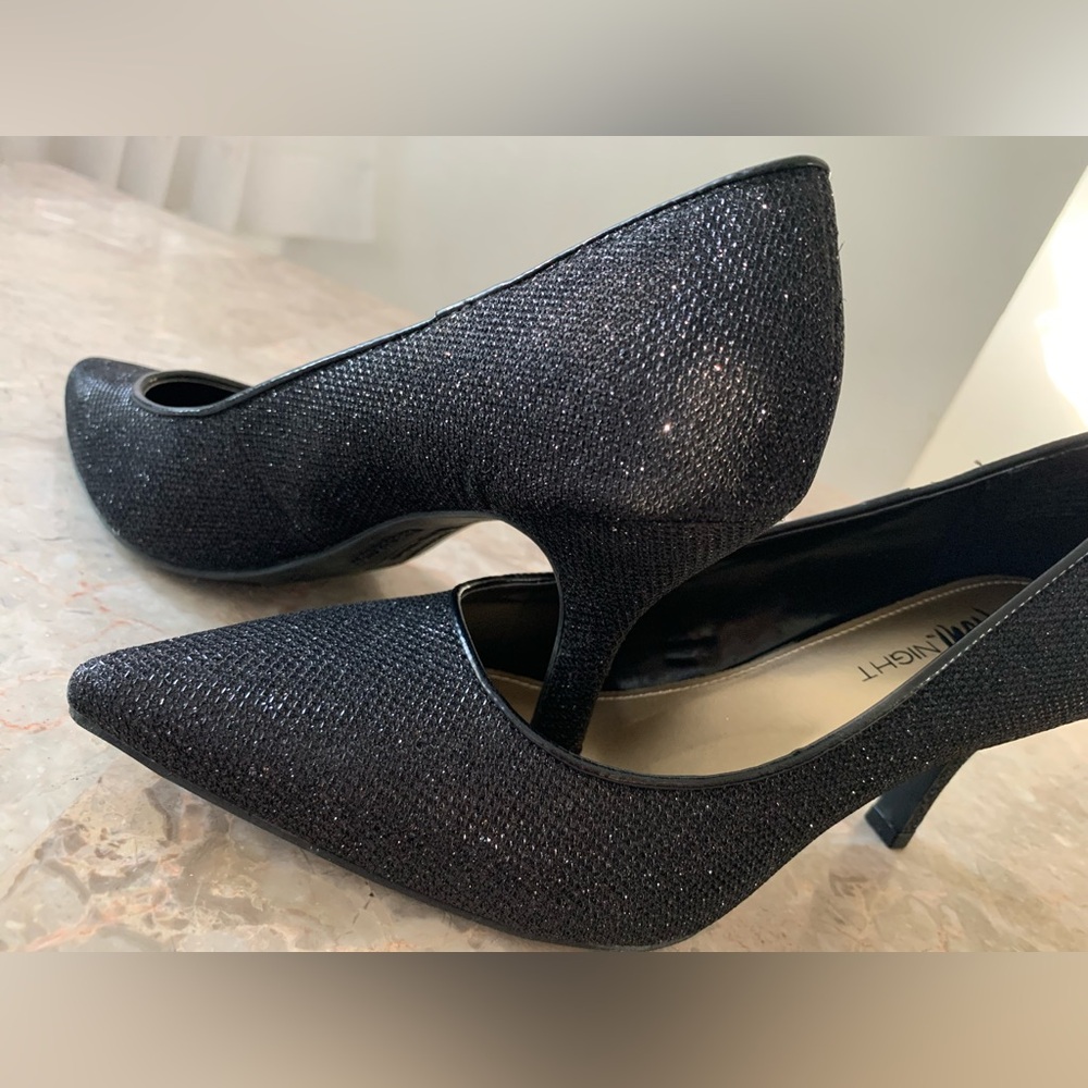 Classy Black Sparkling Pointed Toe Heels. - image 2